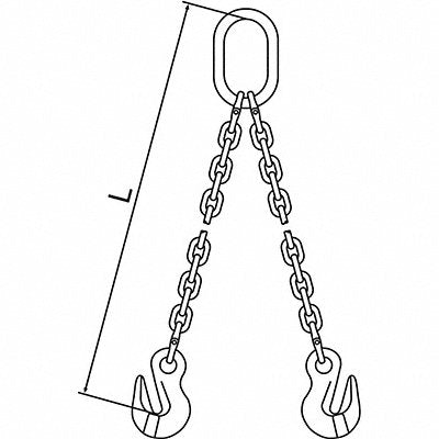 PEWAG 10G120DOG5 Chain Sling 3/8 in Size G120 5 ft L DOG