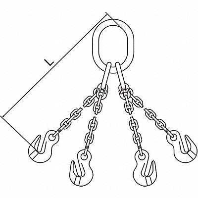 PEWAG 7G120QOG10 Chain Sling 9/32 in Size G120 10 L QOG