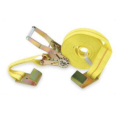 GRAINGER 2VKP9 Tie Down Strap Flat-Hook Yellow