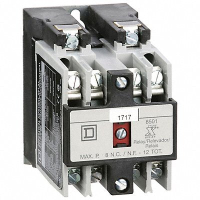 SQUARE D 8501XO20V03 H2715 NEMA Control Relay 2NO 220/240VAC 10A