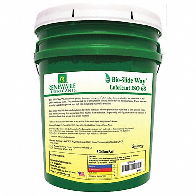 RENEWABLE LUBRICANTS 86914 Slide Way Oil Bio-SW 5 Gal ISO 68