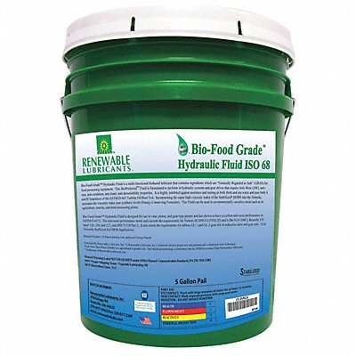 RENEWABLE LUBRICANTS 87144 Bio-FG Hydraulic Fluid 5 gal ISO 68