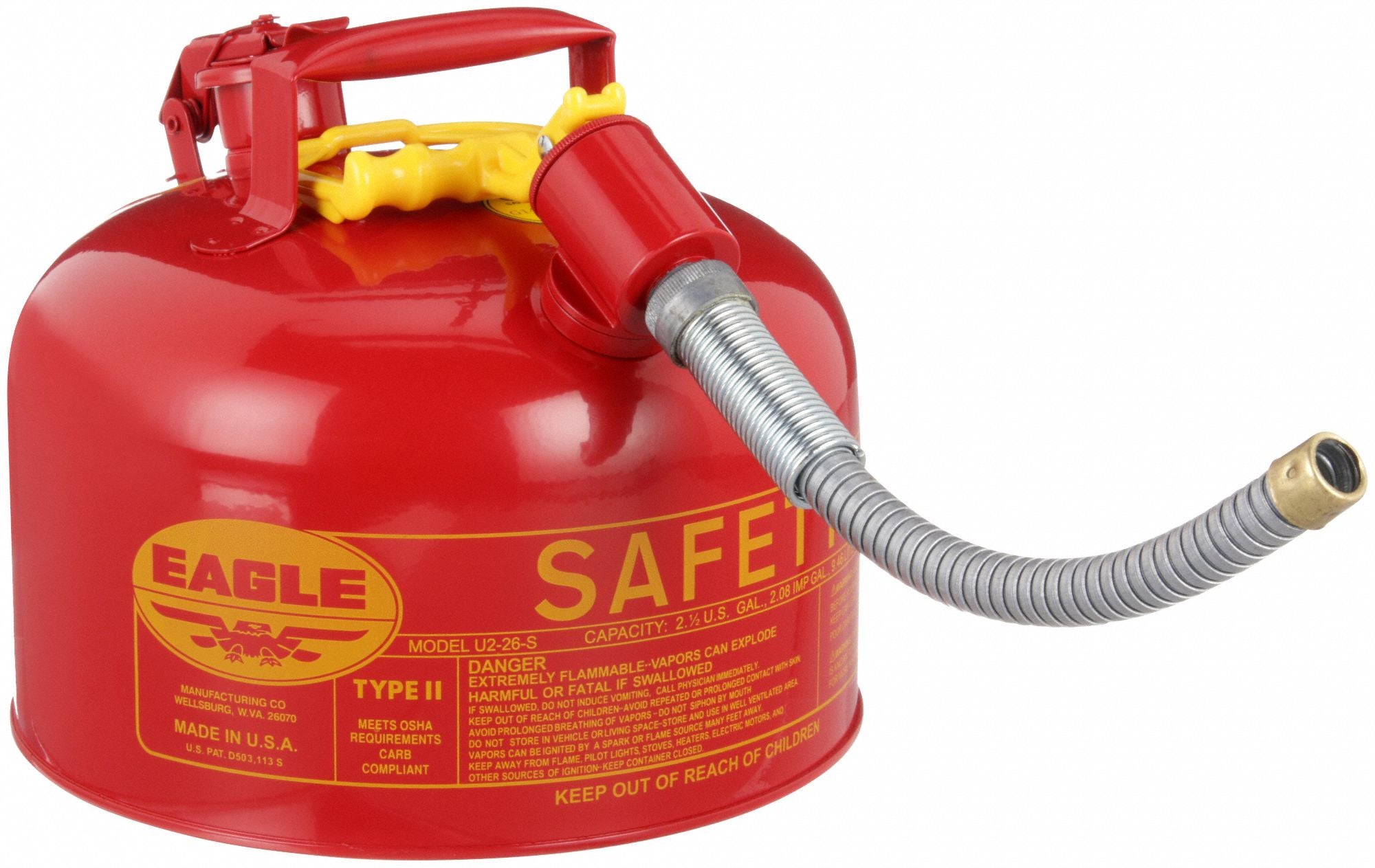 EAGLE U226S Type II Safety Can Red 2-1/2 gal.