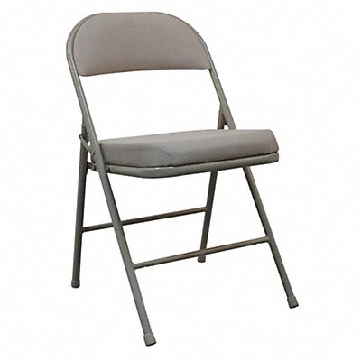 GRAINGER 2W957 Steel Chair with Fabric Seat/Back Beige