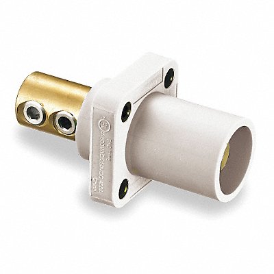 HUBBELL HBLMRW Receptacle White Male Double Set Screw 400 A