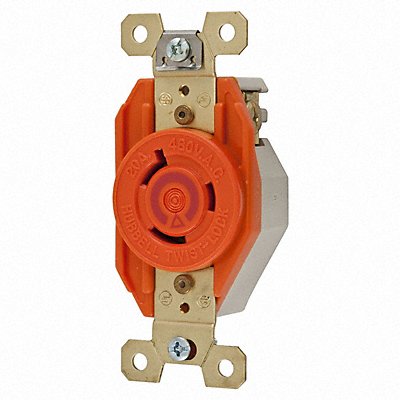 HUBBELL IG2340 Lck Recept 20 A Orange Nylon L8-20R 1Gng