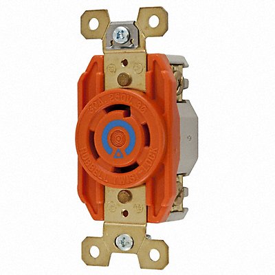 HUBBELL IG2720 Lck Recept 30 A Org Nylon L15-30R 1Gng