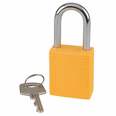 BRADY 51346 D1951 Lockout Padlock KD Yellow 1-3/4 H PK6