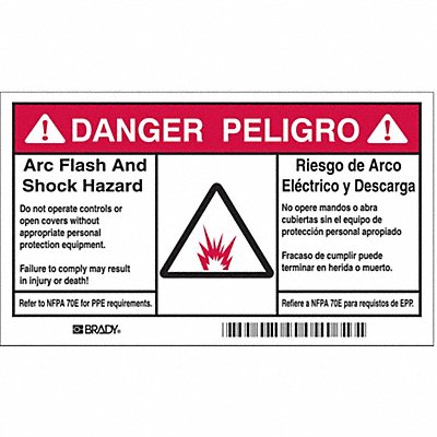 BRADY 102312 Label 3 1/2 in x 6 in Polyester PK100