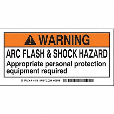 BRADY 101517 Label 2 in x 4 in Polyester PK100