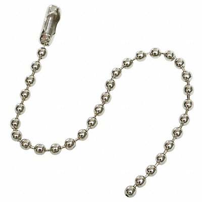 GRAINGER 2YB23 Beaded Chain 4 1/2 in L Iron PK100