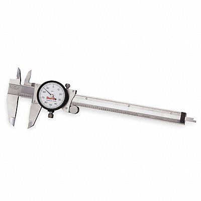 STARRETT 120A6WSLC Dial Caliper w/SLC/Case 6 In White