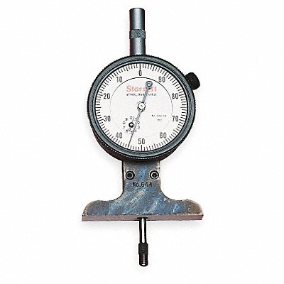 STARRETT 644JZ Dial Depth Gage 3 In 2 1/2 In Base