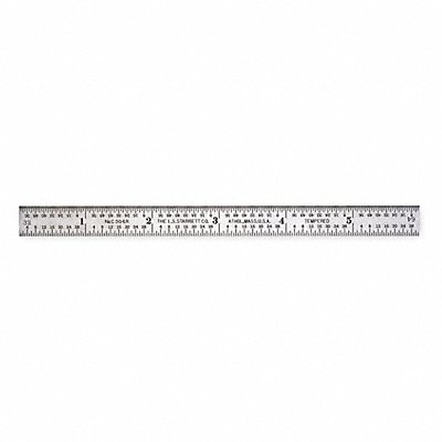 STARRETT C604R12 Steel Rule Spring Tempered 12 In 4R Grad