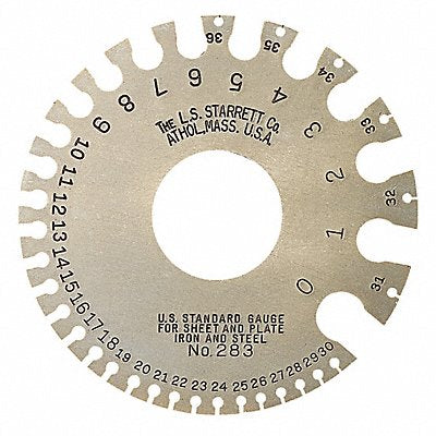 STARRETT 283 Sheet Metal Thick Gauge Oust Dia 3 1/2