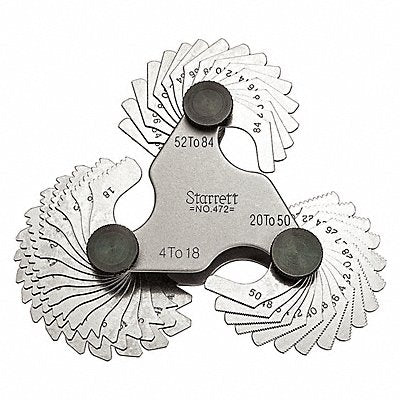 STARRETT 472 Thread Pitch Gauge Set Thread Ang 60 deg