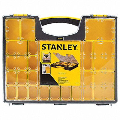 STANLEY 014725R ComprtBx DblPcLtchs Clr/Blk/Yellow 2 1/8 in