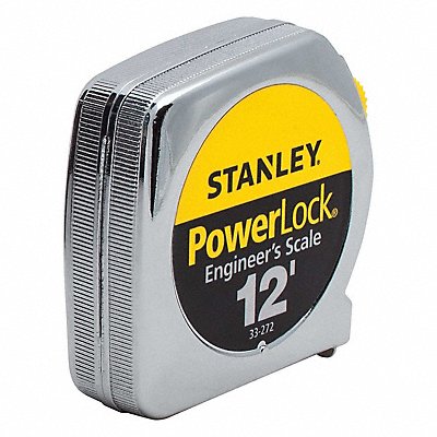 STANLEY 33272 Tape Measure 1/2 In x 12 ft Chrome In/Ft
