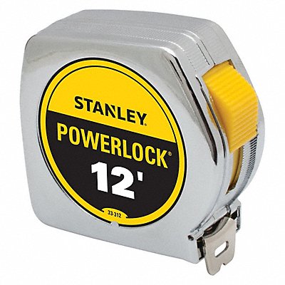 STANLEY 33312 Tape Measure 3/4 In x 12 ft Chrome In/Ft