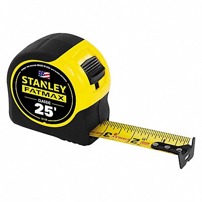 STANLEY 33725 Tape Measure 1-1/4 Inx25 ft Yellow/Black