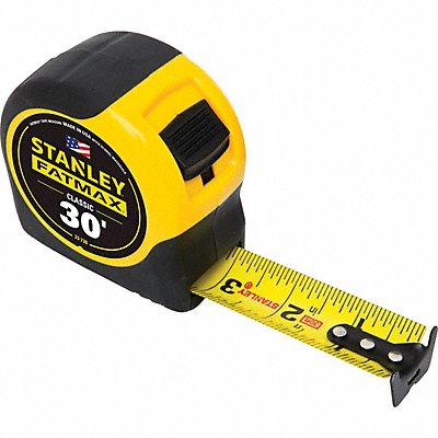 STANLEY 33730 Tape Measure 1-1/4 Inx30 ft Yellow/Black