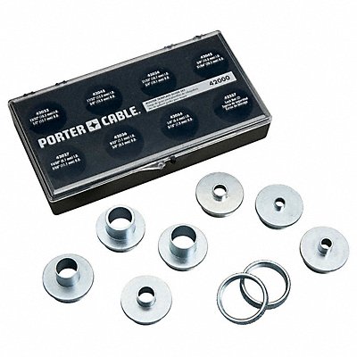 PORTER CABLE 42000 RouterTemplateGuideKit Steel #ofPieces10