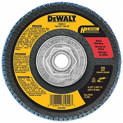 DEWALT DW8313 Fiber Disc 4 1/2 in Dia 5/8in Arbor