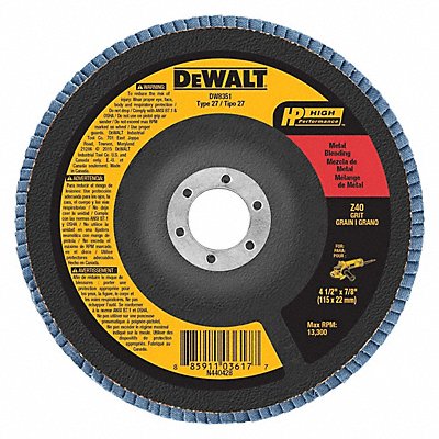 DEWALT DW8351 Fiber Disc 4 1/2 in Dia 7/8in Arbor
