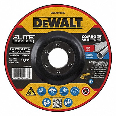 DEWALT DW8910Combo Abrasive Cut Off/Grind Wheel Type 27
