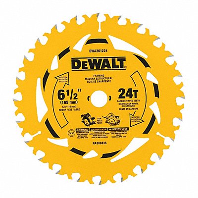 DEWALT DWA261224 6 1/2IN 24T SINGLE BLADE