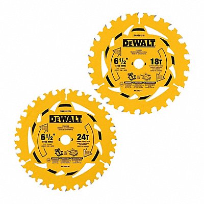 DEWALT DWA2612CMB Circular Saw Blade Set 6.5 18T 24T