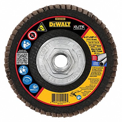 DEWALT DWA8280H Fiber Disc 4 1/2 in Dia 5/8in Arbor