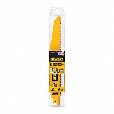 DEWALT DWAR966B25 Reciprocating Saw Blade L 9 TPI 6 PK25 Tapered