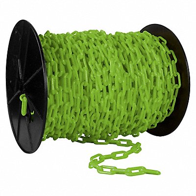 GRAINGER 30114 Plastic Chain 200 ft L Safety Green