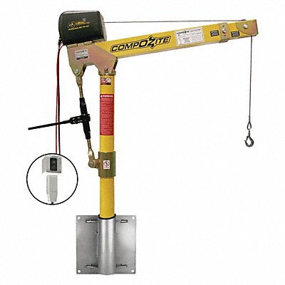 OZ LIFTING PRODUCTS OZ1200DAVDCWSP9 Davit Crane Kit 1200 lb 22 to 66in Reach