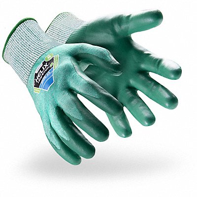 HEXARMOR 3050XL10 Coated Gloves Green/White Size XL PR