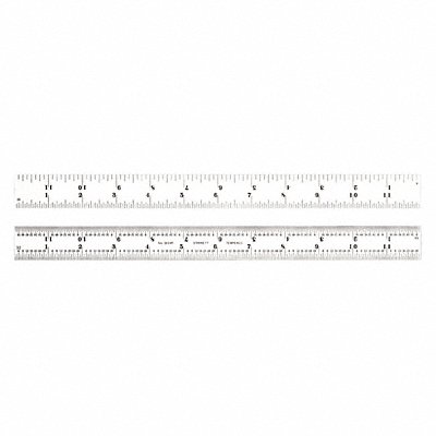 STARRETT 1604R12 Ruler Spring-Tempered Steel 12 L x 1 W