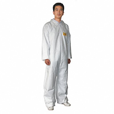 CONDOR 30C528 Coveralls L Wht Microporous Film Lam PK6