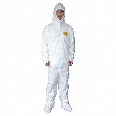 CONDOR 30C581 Coveralls 3XL Wht Film Lam PK25