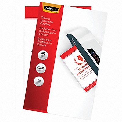 FELLOWES 52045 Laminating Pouch Legal 5 mil PK100