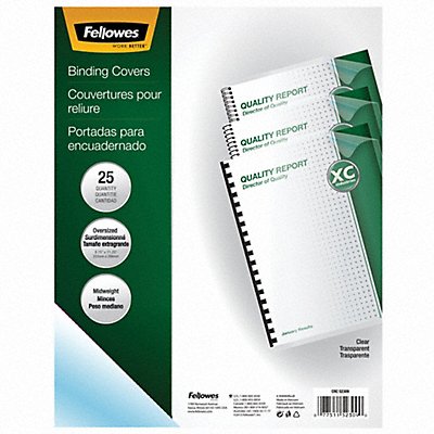 FELLOWES 52309 Binding Cover 8-3/4x11-1/4 7.5 mil PK25