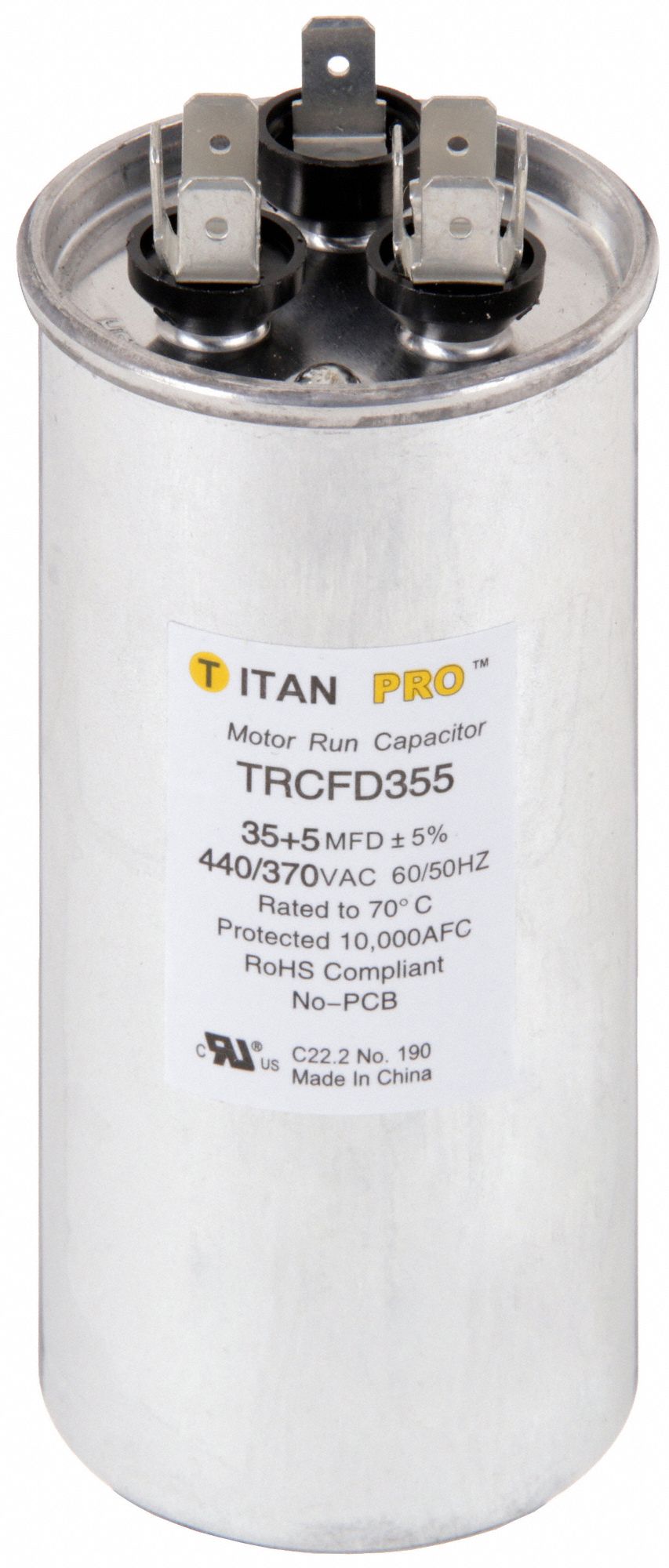 TITAN PRO TRCFD355 Dual Run Capacitor 35/5 MFD 4 5/8 H