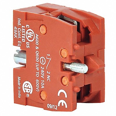 DAYTON 30G076 Contact Block Red 1NC 22 mm