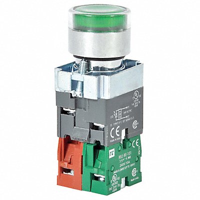 DAYTON 30G201 H6943 Illuminated PushButton FullVolt Green 1NO/1NC