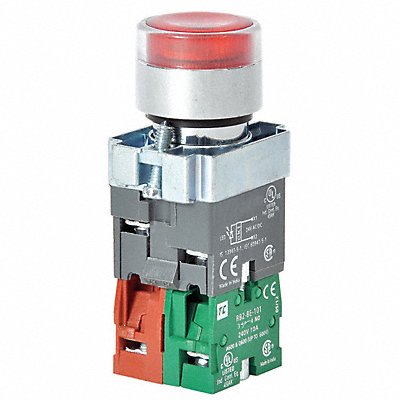 DAYTON 30G202 H6943 Illuminated PushButton FullVolt Red 1NO/1NC