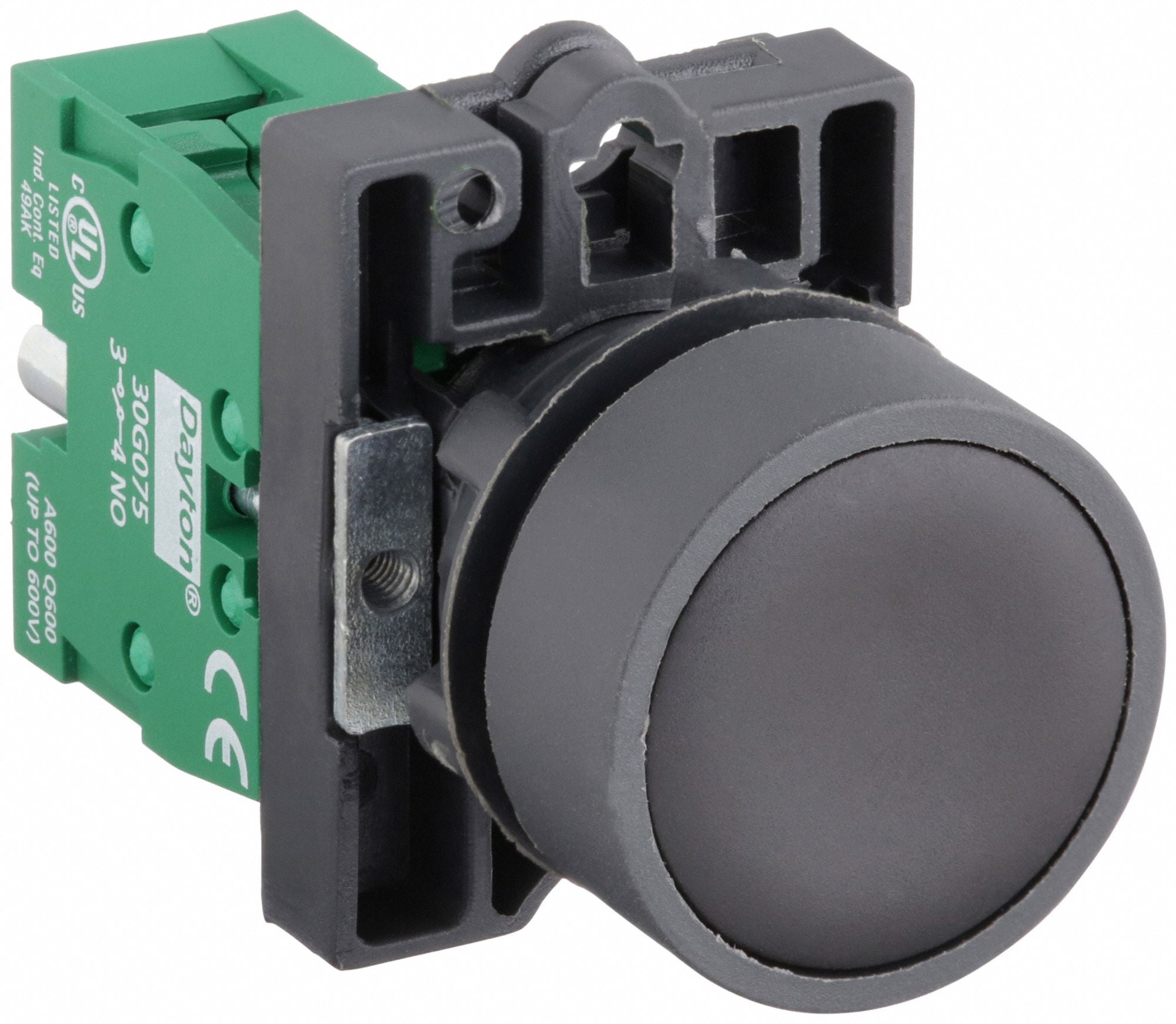 DAYTON 30G224 Flush Push Button Operator Non Illuminated Blk 1NO