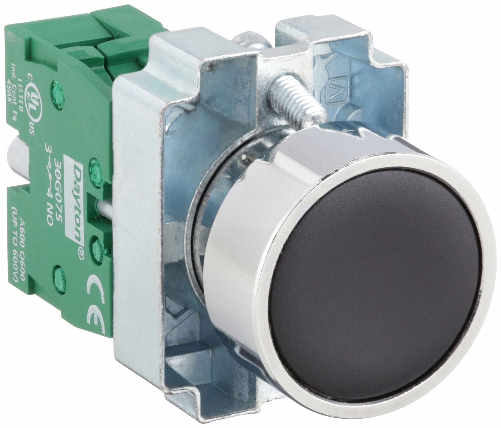 DAYTON 30G227 Flush Push Button Operator Non Illuminated Blk 1NO
