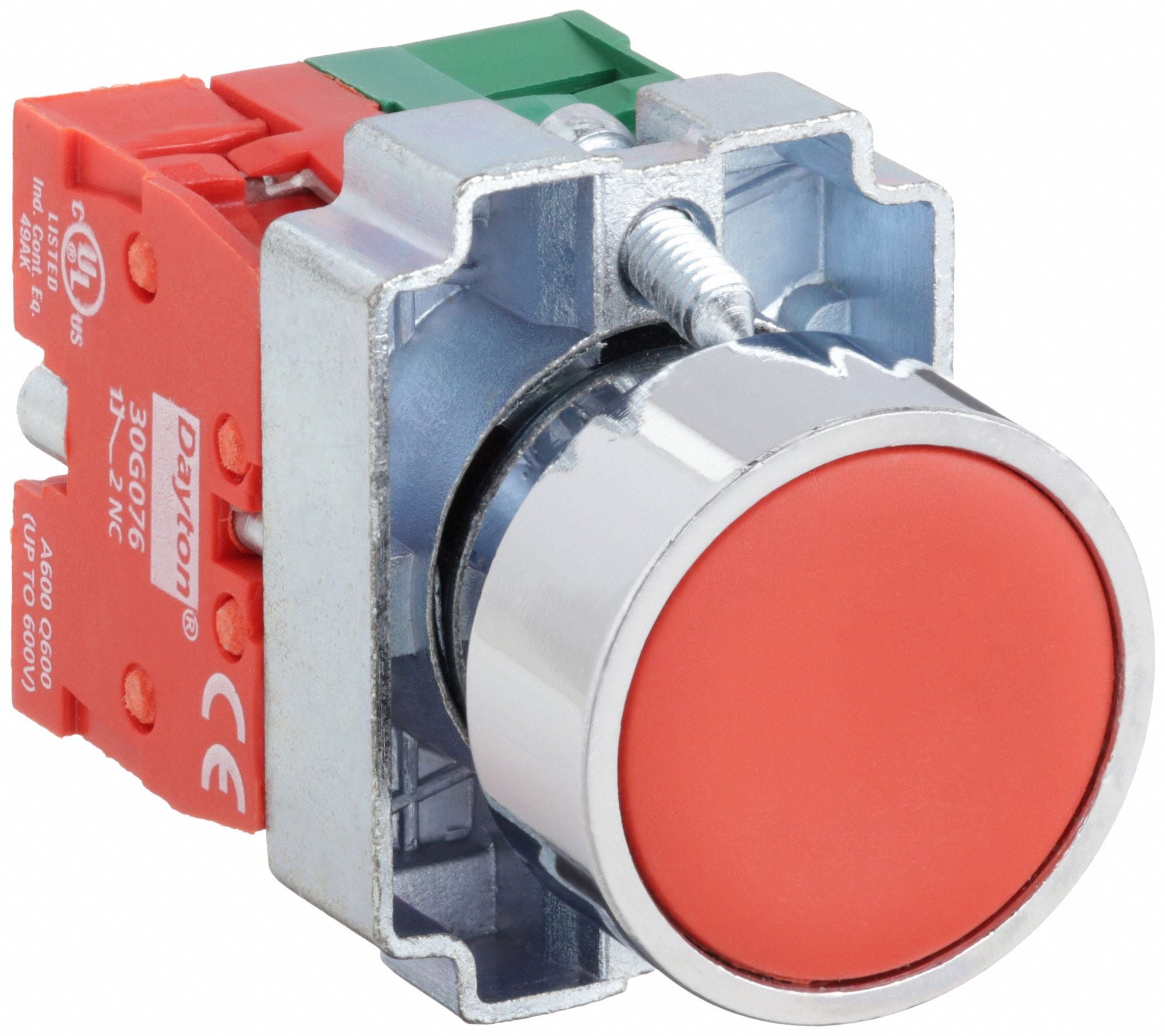 DAYTON 30G238 Flush Push Button Operator Non Illuminated Red 1NO/1NC