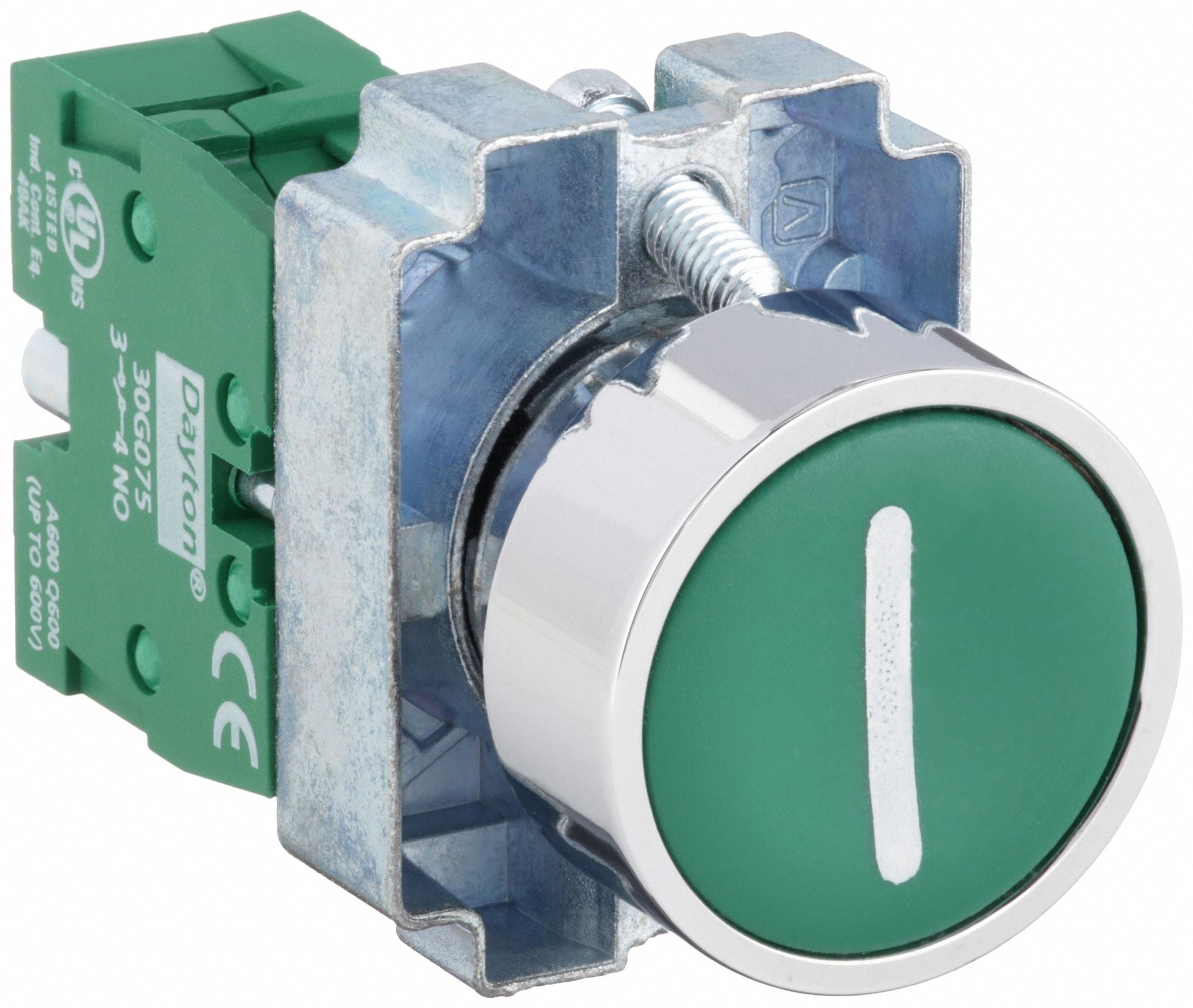 DAYTON 30G240 Flush Push Button Operator Non Illuminated Grn 1NO