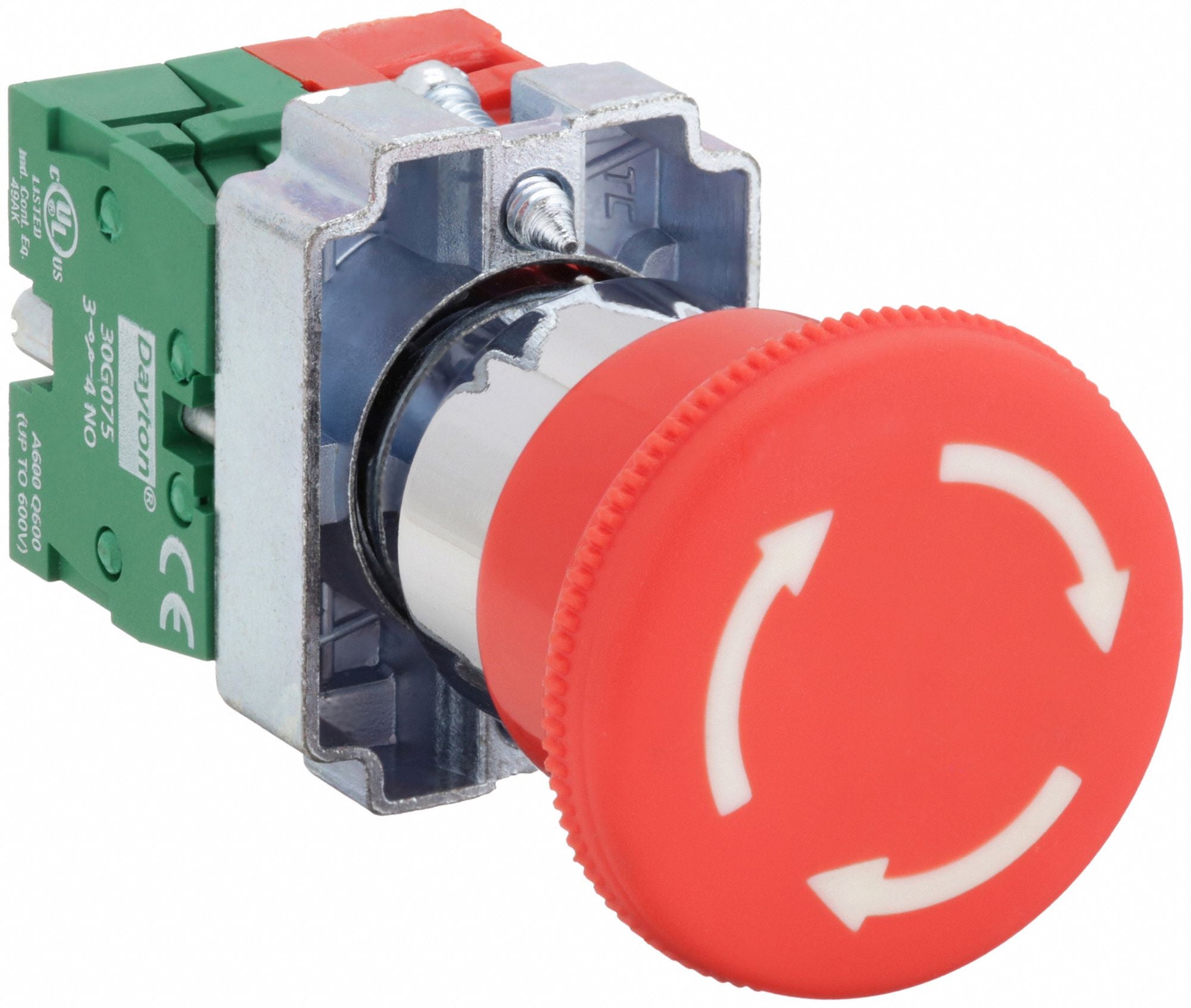 DAYTON 30G255 Emergency Stop Push Button Non Illuminated Red 1NO/1NC